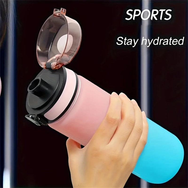 IPRee 1L Large Capacity Sports Water Bottle Leak Proof Colorful Plastic Cup Drinking Outdoor Travel Portable Gym Fitness Jugs