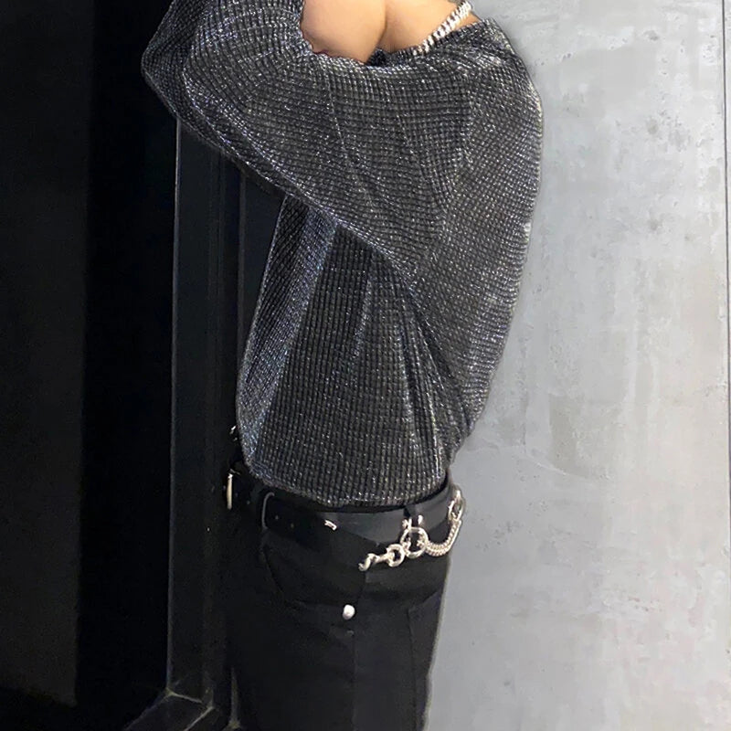 INCERUN Men Mesh Thin Long Sleeve T-shirts Comfortable Loose Fit Sun Protection Crew Neck Top Large Size S-5XL for Spring Fall