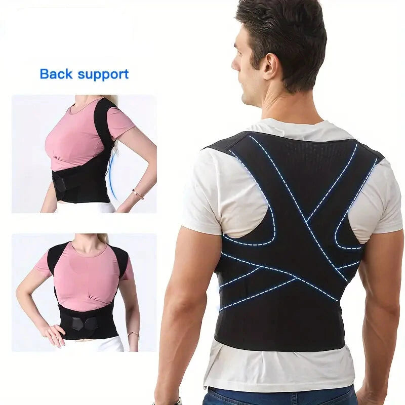PRANASH Posture Corrector Medical Back Support Adjustable Full Shoulder Brace For Mid Upper Spine Lumbar Support