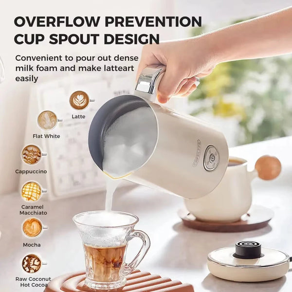 CAFELFFE MK-202 4-in-1 Electric Milk Frother Frothing Foamer Chocolate Mixer Cold/Hot Latte Cappuccino Fully Automatic Milk Warmer