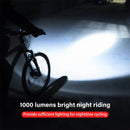 Bikight 4 in 1 Solar Bike Headlight 1000Lm Brightness 4000mAh Battery Power Bank 8 Light Modes Waterproof Bicycle Front Light with 130db Horn for Night Cycling