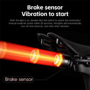 WEST BIKING 80LM Smart Dynamic Brake Sensing Bicycle Taillight 400mAh Battery Type-C Fast Charging IP65 Waterproof Vibration-sensing Bike Rear Light for MTB Night Cycling