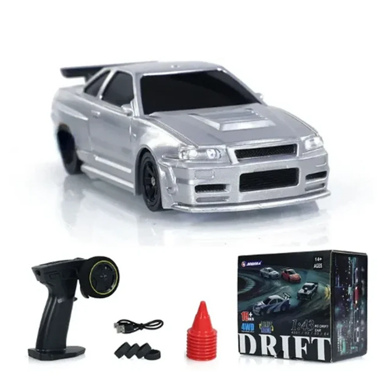 JIABAILE 4301/02/03/04 RTR 1/43 2.4G 4WD Drift RC Car Mini Race LED Light Optional Gyro Radio Control High-Speed Motor On-Road Racing Vehicle Model Boys Gifts Outdoor Toys