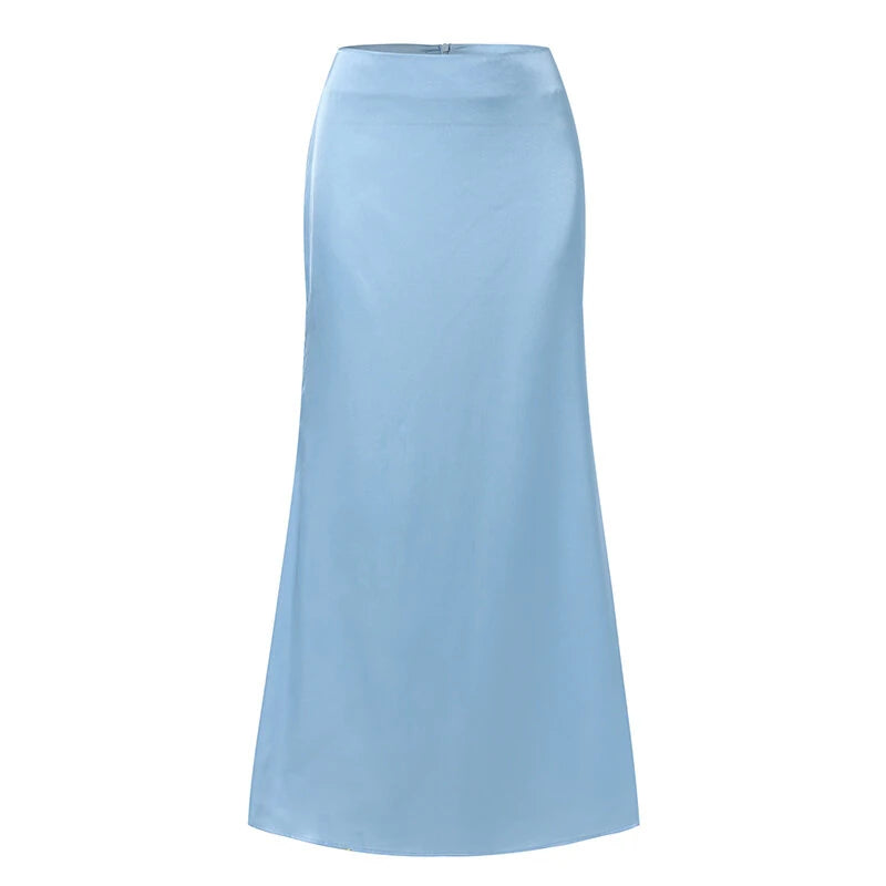 VONDA Women Bustle Skirt Fashion Elegant Overskirts Comfy Touch Solid-color Bottom Skirt Plus Size for Women