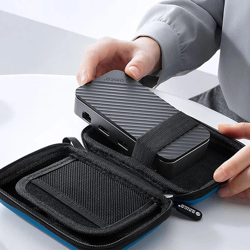 ORICO DPM2P9 10-in-1 M.2 SSD Enclosure Docking Station with Cooling Fan PD100W / 10Gbps Type-C*2 / 5Gbps USB3.0*2 / 10Gbps USB3.2 Gen2 / 4K@60Hz HD / 1000M RJ45 / SD&TF3.0 Multi-ports USB-C Hub Splitter Adapter