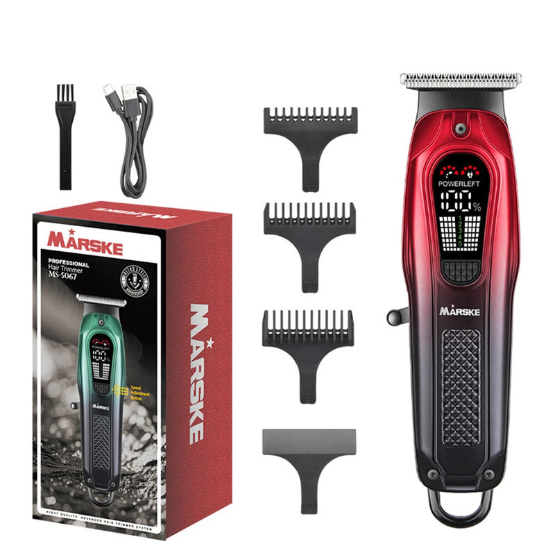 MARSKE MS-5067 Hair Clipper 1800mAh Rechargeable Battery LED Display Cordless USB Charge Professional Haircut Kit for Men