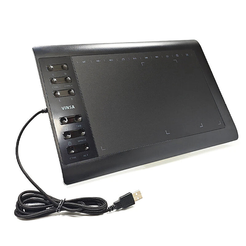 10x6 Inch Professional Graphics Drawing Tablet 12 Express Keys with for Mac Windows for Painting Designing Online Course