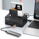 MAIWO K3082P 12-in-1 Hard Drive Docking Station SATA to USB 3.1 Gen2 Dual Bay Offline Clone Adapter with RJ45 SD/TF for 2.5/3.5" SSD HDD Case