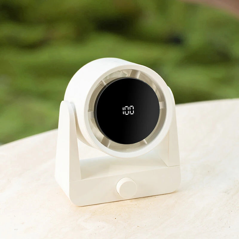 100 Speed Digital Display Electric Fan High Power Wind Desktop Up and Down Adjustable Fan Punch-Free Wall-Mounted USB Household Small Air Circulation Fan Adjustable Angle