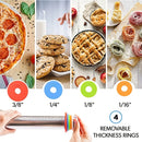 Rolling Pin Kitchen Tool Stainless Steel Adjustable For Baking Pasta Pizza Pie 4 Different Adjustable Thickness