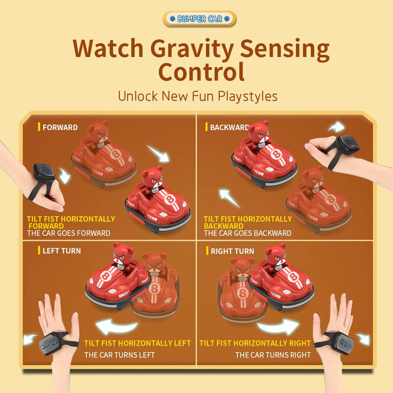 2PCS JJRC Q195 2.4G RC Battle Bumper Cars Amusement Park Arena LED Light Music One Click Vehicles Models Multiplayer Competiton Spin Stunt Toys