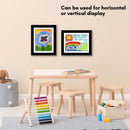 2pcs Children's Art Frames A4 Front Hole Art Frame for Kids 2 Wooden Picture Frames for 50-200 Photos