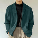 INCERUN Mens Knitted Polo Collar Long Sleeve Cardigan Comfortable Fashion Solid Color Men Top for Spring Fall Winter