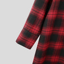 INCERUN Mens Plaid Patchwork Long Sleeve Shirt Fashion Classic Checkered Lace Up Strap Long Shirt for Men