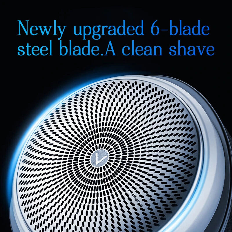 Littlelofa Mini Electric Shaver Mini Portable Men's Shaver Rechargeable Travel Mini Rotary Beard Shaver Home 400mAh Portable Shaver