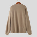 INCERUN Mens Knitted Striped Long Sleeve Cardigan Casual Solid Color Spring Fall Winter Men's Coat