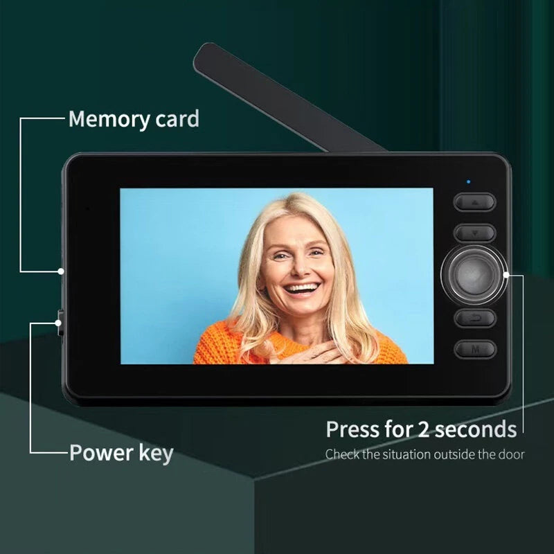 M23S Wireless Visual Doorbell with 4.3-inch Display Screen 1080P FHD Night Vision Two-way Video Intercom Smart Home Surveillance Door Bell