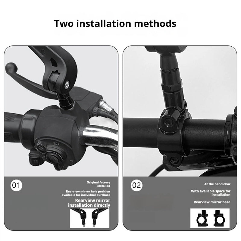 BENGGUO 1 Pair Bicycle Rearview Mirror 360 Rotation Anti-glare HD Wide Range Bike Handlebar Reflector Mirror for MTB Motorcycle E-bike