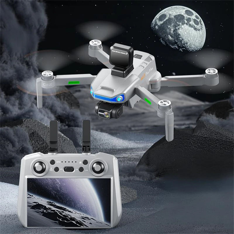 AE3 PRO MAX GPS 3KM Digital FPV with 4K HD Camera 3-Axis EIS Mechanical Gimbal Obstacle Avoidance 7inch Touchable LCD Screen Controller Brushless Foldable RC Drone Quadcopter RTF