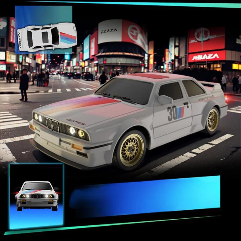 KAMTOM KM777A RTR 1/16 2.4G 4WD Drift RC Car Mini Race LED Light Retro E30 Sports High Speed Racing On-Road Electric Remote Radio Control Vehicles Model RTR Child Toys Boys Kids Gifts