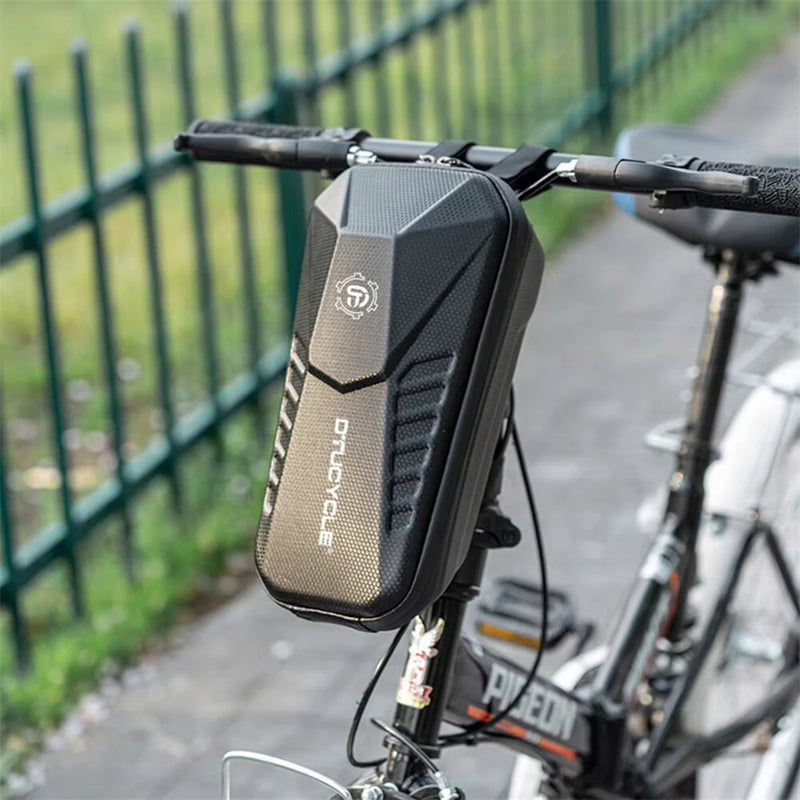 DTUCYCLE 2/3/4L Electric Bike Bag Waterproof Double Zipper Hard Shell Front Hangding Storage Bag for Electric Bicycle Scooter