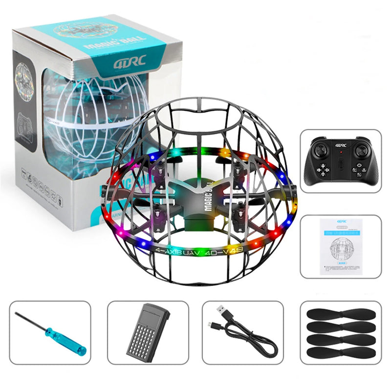4DRC V49 Gesture One-Key Throwing Automatic Obstacle Avoidance 360 Stunt Spin LED Circle Protection Kids Gifts 2.4G 4CH 6-Axis Remote Control RC Toys Drone Quadcopter RTF