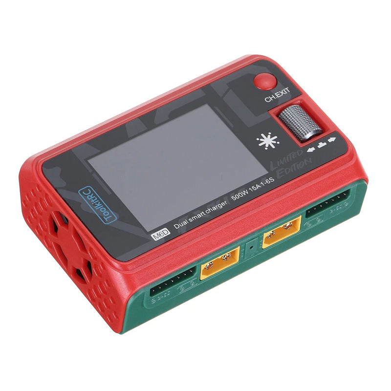 ToolkitRC M6D Xmas Limited Edition 500W 15A  DC Dual Channel with 2.4 Inch IPS LCD Screen Balance Charger Discharger for 1-6S LiPo LiHV LiFe Lilon 1-16S NiMH 1-10S Pb Battery