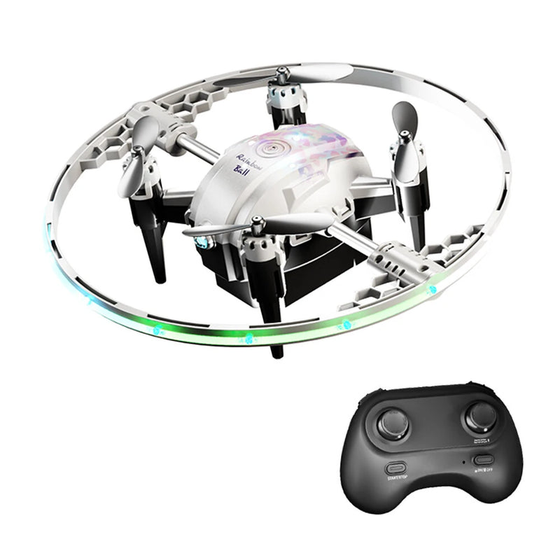JJRC H131 AURORA BALL Stunt Light Ring 360 Spin Altitude Hold Mode RGB Color LED Circle Protection Kids Gifts 2.4G 4CH 6-Axis Remote Control RC Toys Drone Quadcopter RTF