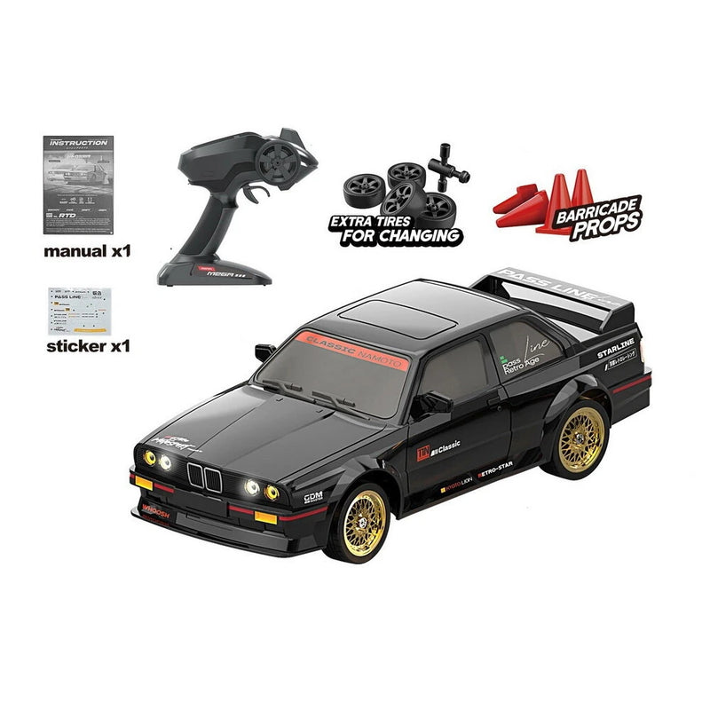 KAMTOM DC162A RTR 1/16 2.4G 4WD 50km/h Drift RC Car ESP Gyro Mini Race LED Light High Speed Racing On-Road Full Proportional Classic Retro Electric Remote Radio Control Vehicles Model Toys
