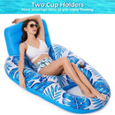 WaveRite 1pc Inflatable Floating Pool Lounge Chair Water Floaties for Swimming Pool Lake Lounge Float Swimming Beach Lounger Floating Seat With Backrest