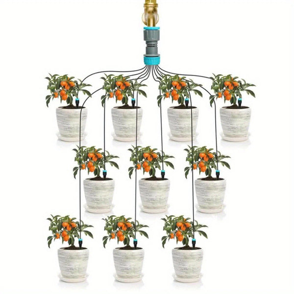 1 Set Garden Automatic Irrigation Device Horticulture Irrigation System with 10 Dripper Greenhouse Balcony Pot Plant Accessories Drip Irrigation Device