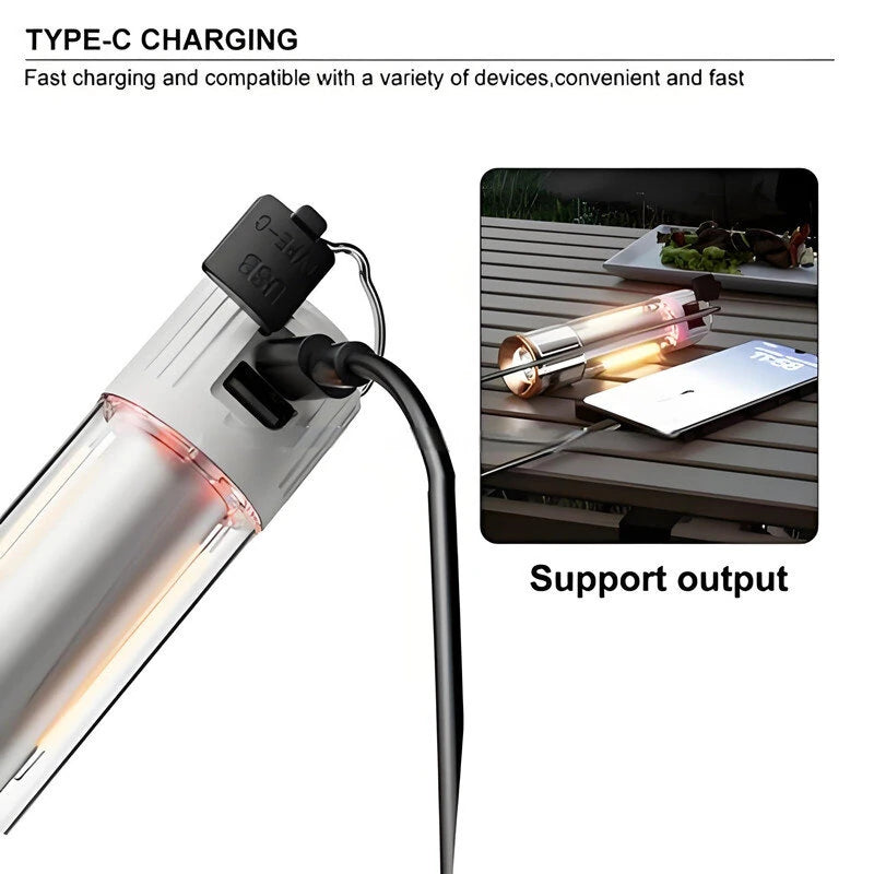 Camping Zoom Flashlight Mini Camping Tent Light Waterproof Multi-function Rechargeable Flashlight Torch Lamp