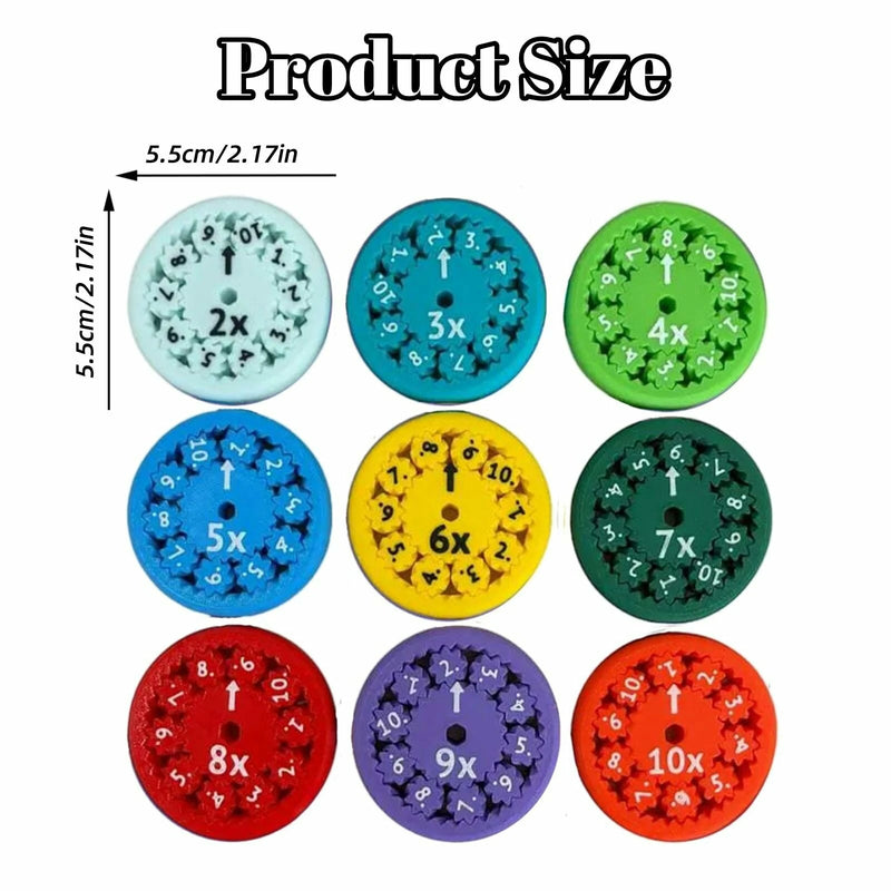 Set of 9 Math Fidget Spinners Educational Math Fact Fidget Spinners Learn Division & Multiplication  Perfect for Stimmers & Fidgeters