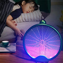 3-in-1 Electric Fly Swatter Mosquito Killer Racket Bug Zapper Insect Trap 800mAh USB Charging Foldable Design UV Light Insect Attraction for Indoor Outdoor Use