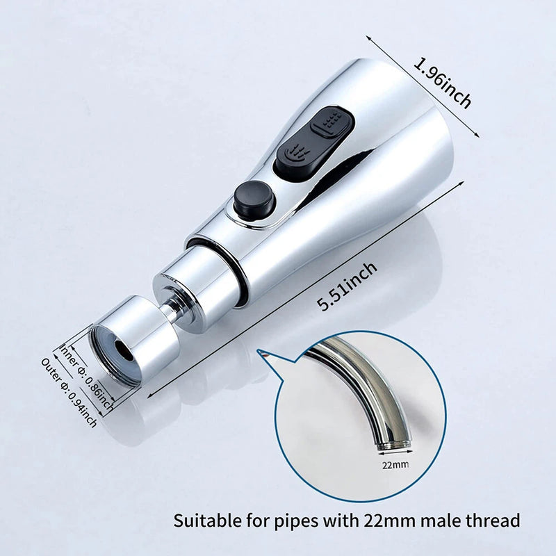 Kitchen Faucet Spray Head 3 Function Spray Head 360 Swivel Faucet Spray Head Kitchen Faucet Water Saving Sink Aerator Replacement Spray Head