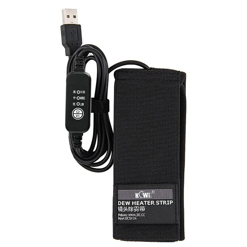 IPRee USB Lens Heater Warmer Strip with 3 Heat Settings Temperature Regulator for Camera Lens Dew Removing, Lens Heater for Outdoor Telescope Eyepieces Protection