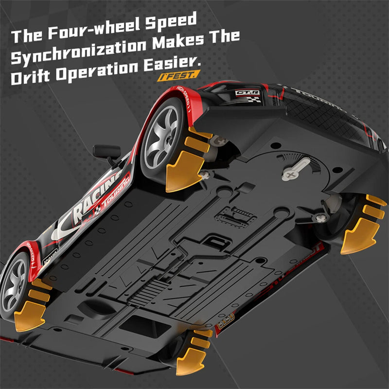 HW Y1806 RTR 1/16 2.4G 4WD Drift RC Car High Speed Racer LED Light Radio Control On-Road Racing Vehicle Model Boys Gifts Toys