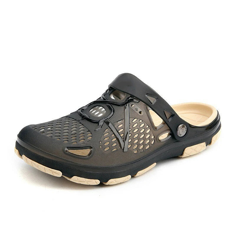 HEMU Men's Slippers Non-Slip Quick Drying Breathable Waterproof Deodorant Fashion Sports Casual Sandals