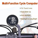 SunDing Wireless Bicycle Computer 16 Functions Waterproof Automatic Backlight Sensor Bike Speedometer Bicycle Odometer Stopwatch with Remote Control for MTB Road Cycle