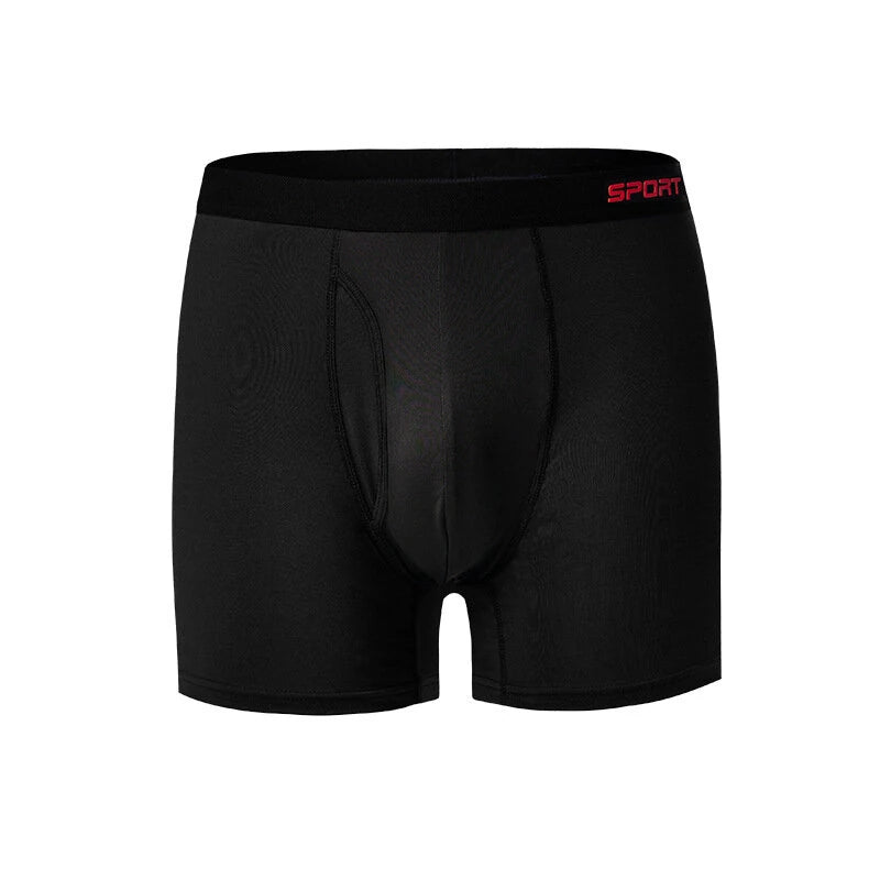 3pcs Men's Black Boxer Briefs Breathable Comfy Boxer Trunks, Elastic Sports Shorts, Men's Casual Underwear For Daily Wear S-XL