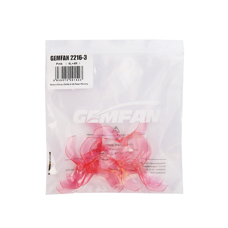 4 Pairs Gemfan 2216 2.2 Inch 3 Blades Propeller 1.5mm Shaft Hole for DJI O3 / O4 Air Unit FPV Racing Drones