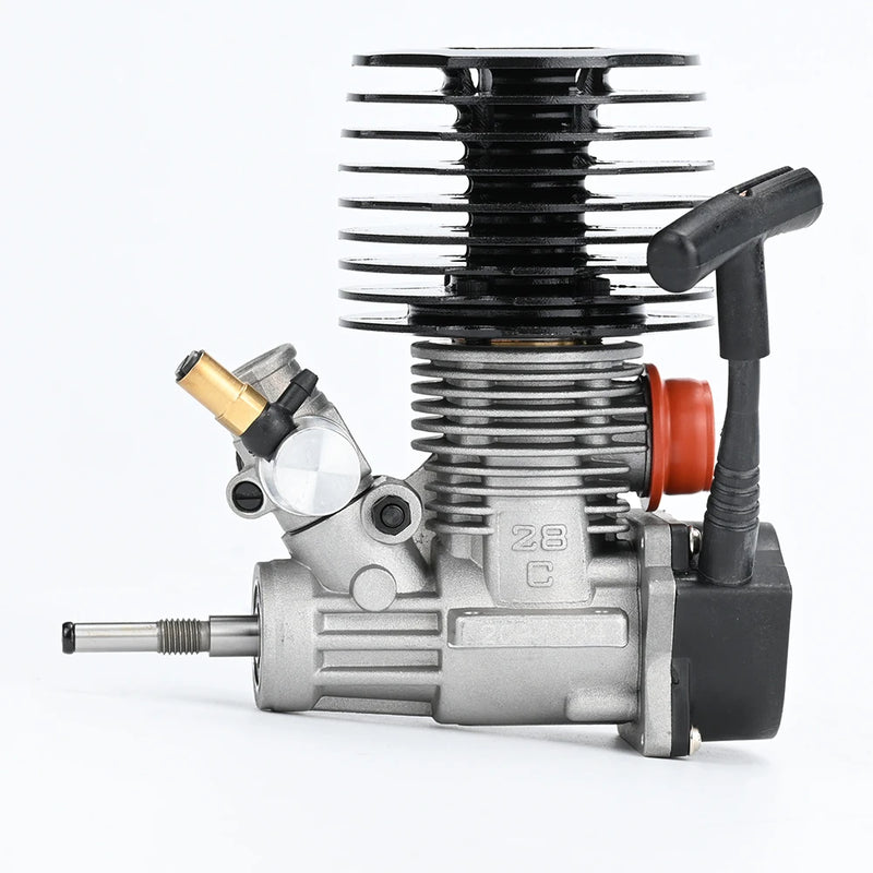 VRX Racing SH.28 Nitro Engine 4.57cc SG Shaft Rear Exhaust Hand-pulled Engine with Spark Plug and Hand Puller for 1/8 Methanol Fuel RC Car Vehicle Model