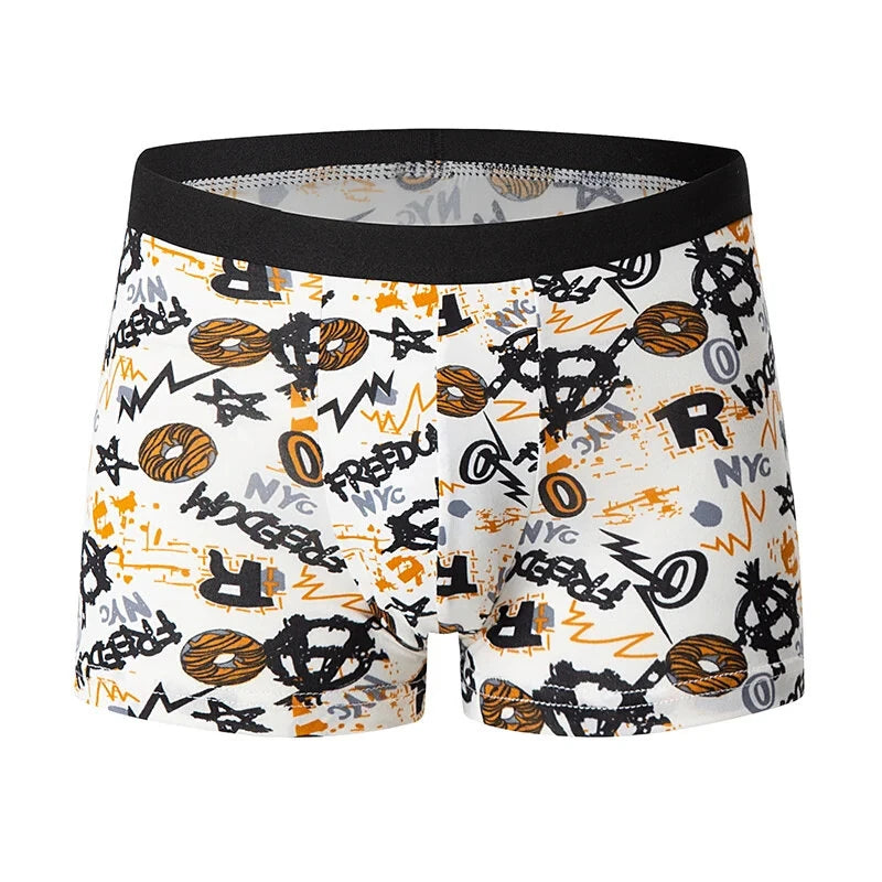 4pcs Men's Fashion Printed Underwear Comfortable And Breathable Men Boxers Briefs Thin Underwear Pants