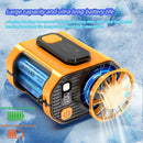 Outdoor Camping Fan Hanging Waist Fan 5000mAh Portable Waist Fan with Power LED Lighting For Camping, Hiking, And Running