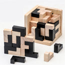 Wooden Cube Puzzle Letter 54T/54L Luban Locking Creative Educational Toy Brain IQ Mind Early Learning Game Gift Children