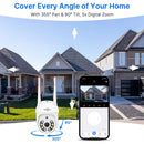 Hiseeu WK-2HD205 2 Cameras 5MP WiFi CCTV PTZ Camera Security System Kit 10CH NVR Recorder AI Motion Tracking IP Camera Set Video Surveillance System EU Plug