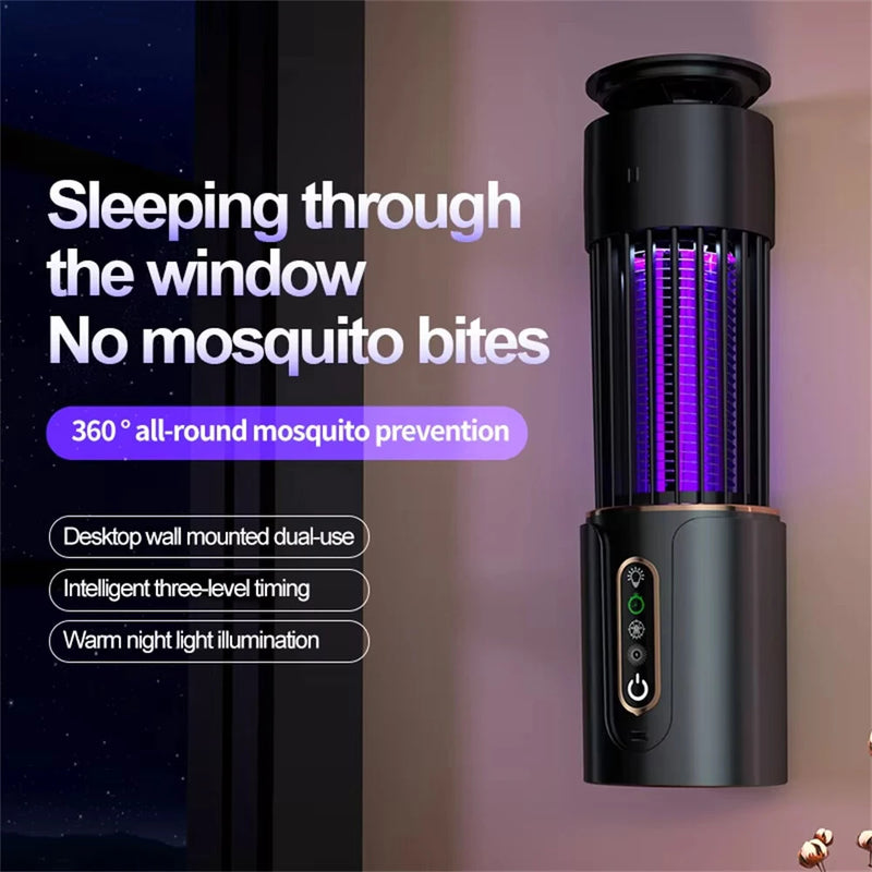 2 in 1 Strong Electric Shock Mosquito Killer Lamp 2000V High Power LED UV Light Portable Night Light Indoor Outdoor Bug Zapper Camping Lantern