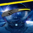 Bikight LX200 Wave Sensor 1200mAh 270 Wide Range 350LM 5 Lighting Modes LED Headlamp USB Rechargeable Head Torch COB Outdoor Cycling Adventure Fishing Flashlight Bike Headlamp