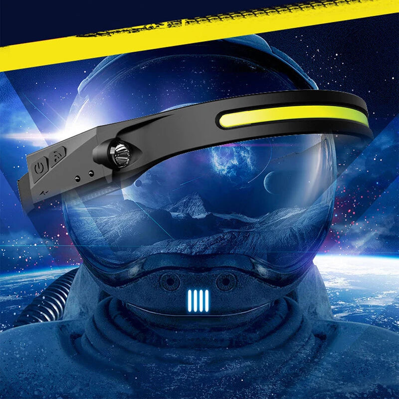 Bikight LX200 Wave Sensor 1200mAh 270 Wide Range 350LM 5 Lighting Modes LED Headlamp USB Rechargeable Head Torch COB Outdoor Cycling Adventure Fishing Flashlight Bike Headlamp