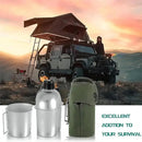 IPRee Aluminum Water Canteen Cup Wood Stove Pouch Set Portable Military Canteen for Outdoor Camping Survival Experience Hiking Backpacking